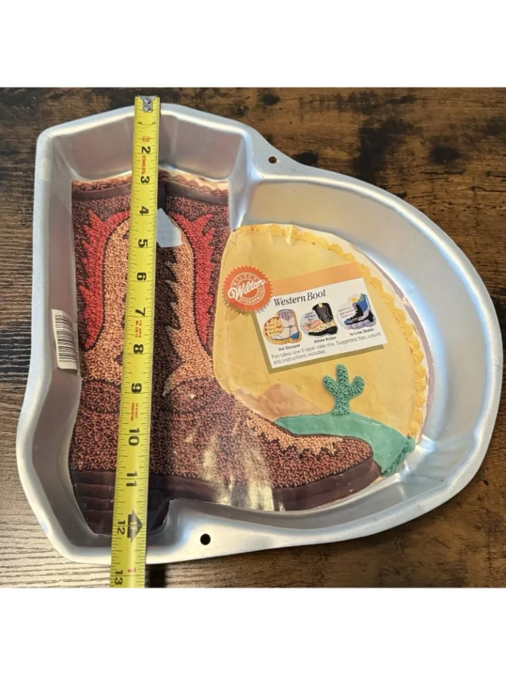 Wilton Cowboy Boot Cake Pan 2105-1238 Skate RARE 1995 Country Western Cactus NEW